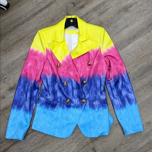 Lioness Jackets & Blazers - Lioness Yellow, Pink, and Blue Blazer